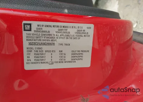 2009 Chevrolet Silverado C1500 Lt from USA, damaged, VIN 3GCEC23J59G289978